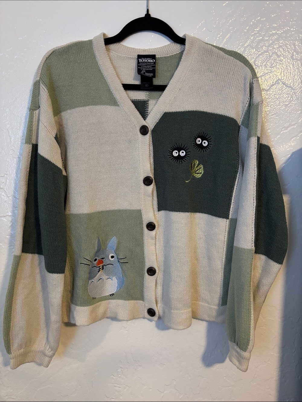 Her Universe Green and Cream Totoro Stripe Cardigan